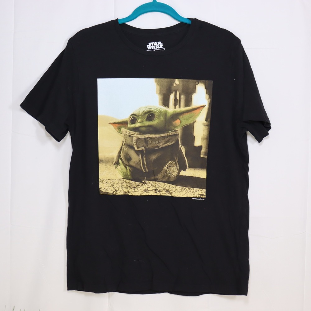 Star‎ Wars Fifth Sun Baby Yoda Grogu Graphic T-Shirt Mens L Black
